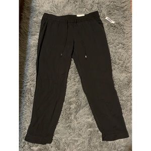 Soft Black Cropped Rayon Pants